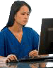 nurse using computer